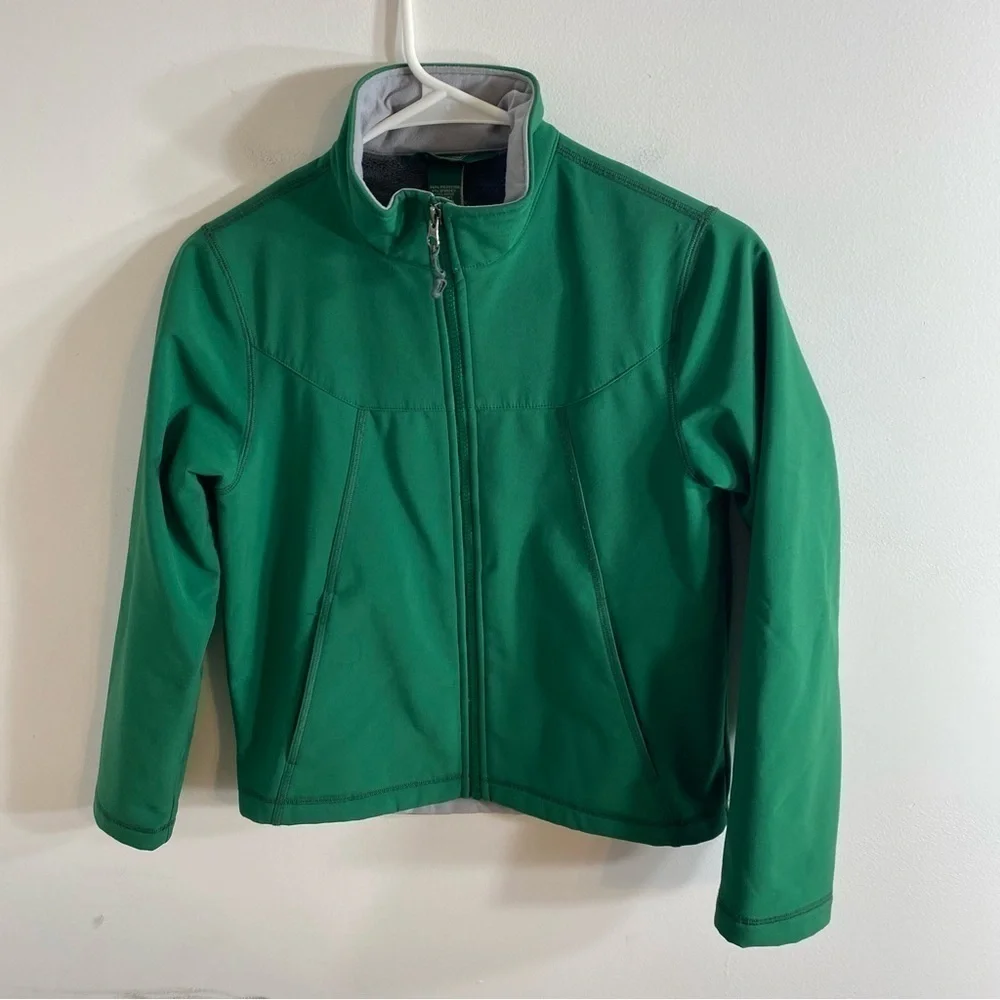 L.L. Bean Green Fleece Lined Jacket Medium Kids Youth Full Zip